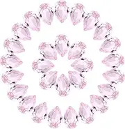 uxcell 48 Pcs 3D Teardrop Rhinestones Diamond Nail Charm Crystal Pointback K9 Glass Rhinestones Crystal Gems for Jewelry Making, Craft, 8x12mm, Pink