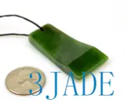 2" Green Nephrite Jade Hei Toki Pendant NZ Maori Design Greenstone Necklace