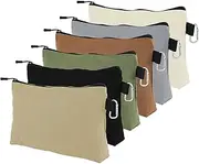Canvas Zipper Tool Bag - 3/6Pcs Multi-Purpose Utility Pouches for Tools, Cosmetics, Stationary (Style 2)