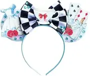 CLGIFT Minnie Ears, Pick your color, Iridescent, Silver gold blue, Rainbow Sparkle, Classic Red Sequin (Alice in Wonderland)