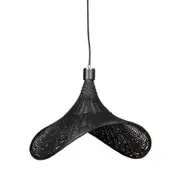 Fiorentino Rossana Small Bamboo Wicker Rattan 500mm 1L Curved Pendant Light