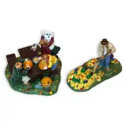 Department 56 Preparing For Halloween Set of Two Original Snow Village #56.54982
