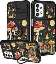 [Funermei] (2in1 for Samsung Galaxy A23 5G Case for Women Skeleton Skull Cute Girls Phone Cover Goth Gothic Unique Design with Camera Cover and Ring Stand for Galaxy A23 5G/4G Case