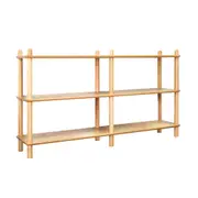 MIUZ 2 Tier Tall Bookshelf Display Shelf Solid Oak Wood Book Case Storage Rack Stand
