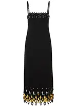 Rabanne Paillette-embellished Laser-cut Midi Dress - Black - 12 12