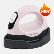 LOKLiK Mini3 Heat Press Machine 220-240V - Customized Temp & Time, Larger Flat Curved Plate(3 colors)Small Heat Press Machine for T-Shirts, Hats, Mugs,Bags,Hats with Digital Display, Memory Function, and Insulated Base., Pastel Pink