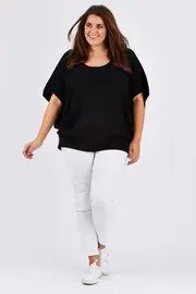 Textured Stitch Cocoon Knit Top--17-AW1313