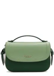 Kate Spade New York Knott Colour-blocked Leather Cross-body bag - Green ONE SIZE