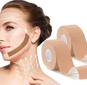 Snmzlc 2 Rolls Facial Myofascial Lift Tape Anti-Wrinkle Tape Patches Anti-Freeze Stickers for Firming And Tightening Skin Suits for All Parts of The Face and Neck 2.5cm*5m
