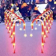 8 Pack Christmas Decorations Outside Set of 46CM Solar Candy Cane Christmas Decorations Outdoor Yard Lights