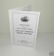 His Masters Voice HMV Instantaneous Speed Tester Instruction Sheet Reproduction