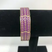 Lia Sophia Bracelet Purple Gold Tone Chevron Stretch Rhythmic