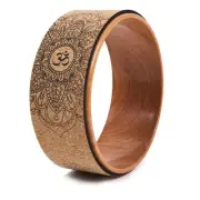 Cork Yoga Wheel for Yoga Poses and Backbends Inversions Wood- and Mandala2160