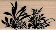 Silhouette Clumps Of Plants 1 1/2 x 2 1/2" Rubber Stamp, Plant Stamp