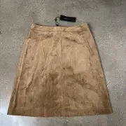 BCBG MAXAZRIA 'Alexandra' brown faux suede skirt sz S NWT