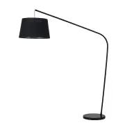 Rogan Timeless Standing Floor Light Lamp Fabric Shade Black