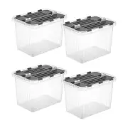 Superio 18L Transparent Storage Container with Hinged Lid Stackable Durable Box