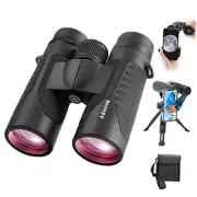 12x42 HD Binoculars for Adults High Powered with Phone Adapter and Black/