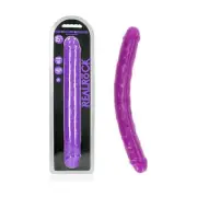RealRock 38 cm Double Dong Glow - Purple: The Ultimate Glow-in-the-Dark Pleasure