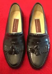 Johnston & Murphy Stanza Dress Shoes Size 7 1/2 W Black New w. box. MSRP $280