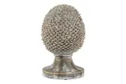 Hill Interiors Stone Effect Pinecone Ornament (Grey) (35cm x 22cm x 22cm)