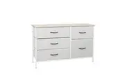 Levede Storage Cabinet 5-Drawer Chest Tallboy Beige