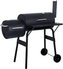 Paddie Charcoal Grill, Barbecue Grill with Offset Smoker/Wheels/Temperature Gaug
