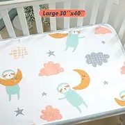Baby Waterproof Bed Pad Bed Wetting Pads Washable for Kids Toddler Potty Training Pads Baby Wateproof Pad Mat for Pack n Play/Crib/Mini Crib Reusable Incontinence Underpads for Kids/Adult/Pets