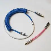 MechZone Handmade Coiled Cable Keyboard Coil Type-C Mini USB DIY Coiled Cable Data Cable USB C Aviation Connector for Me