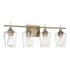 Savoy House Aubrey Octave 28.75" 4-Light Vanity Light Brass & Glass – New