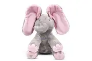 Dimple Peek A Boo Elephant Toy, Interactive Singing Stuffed Elephant Plush with Moving Ears, Musical Stuffed Animal for Babies and Toddlers, Adorable Elephant Baby Toy