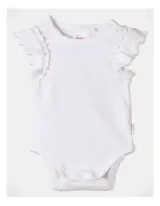 [Sprout] Essential Rib Plain Bodysuit in White
