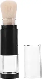 Retractable Blush Brush with Refillable Loose Powder Bottle Jars, Portable Face Liquid Brush with Cover for Color Highlight Contour Blush Powder Cosmetics