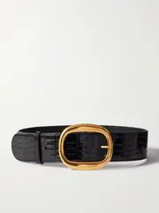 [TOM FORD] TOM FORD - Croc-effect Patent-leather Belt - Black - 70 70 Black