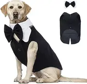 Dog Tuxedo for Large Dogs, Black, XXL- Wedding Dog Bandana, Stylish Bandana for Dogs, 2 Pieces/Pack Dog Birthday Bandana for Labrador Retriever, Golden Retriever