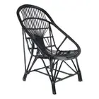 Maine & Crawford Wilkes Black 88x60cm Cane Chair Seat Patio Home Room Furniture