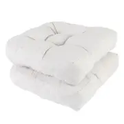 17" x 17" Patio Chair Cushions Beige - Outdoor/Indoor Tufted Memory Foam Chai...