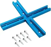POWERTEC 71209 3" T-Track Intersection Kit with Predrilled Mounting Holes & Wood Screws, for Universal T Track, T Track Accessories for Woodworking Jigs and Fixtures