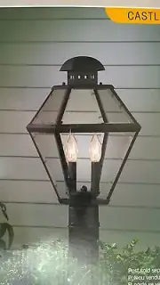 NIB: Nice Outdoor Black-Finish Metal 2-Bulb POST LAMP Light (Post Not Included)