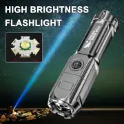 Telescopic Zoom Tactical Flashlight Rechargeable LED Torch LongRange Flashlight(