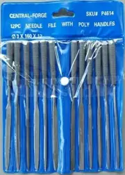 (12 pc) HAND MINIATURE SIZE MINI SMALL NEEDLE METAL WORKING FILE TOOL SET KIT