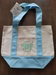 Trader Joe’s Mini Canvas Tote Bag Blue Pastel Spring 2025 (New With Tag)