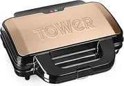 Tower Infinity T27013RG Deep Fill Sandwich Maker with Automatic Temperature Control and Non-Stick Coating, 900W, Rose Gold