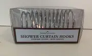 Home Classics - Shower Curtain Hooks - Chrome Finish - Ring Design - 12 Hooks