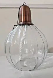 NEW Glass Patio Tabletop Oil Lamp Citronella Tiki Torch Outdoor Refillable Brass