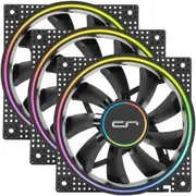 CRYORIG Crona S 1v3 A-RGB 3 Pack PWM Fan ARGB 120x25.4mm PWM fan, Black Frame, 1 controller & 3 fan,400~1700 rpm. [CR-XRS3]
