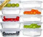 10-Pack 22oz Glass Meal Prep Containers with Lids, Microwave, Oven Safe