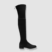 $950 Stuart Weitzman Women's Black Lowland Suede Over the Knee Boot EU 39.5/US 9