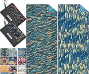 NETMEO 2 Pack Microfiber Beach Towels, Sand-Proof, Quick-Drying, Compact, Water-Absorbent, 71“x32” Large Size for Pool Beach Easy Storage Vacation Travel Supplies Gift