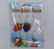 Fruit Wine Glass Charms Set Of 4 Silicone Grapes Watermelon Strawberry Cherry